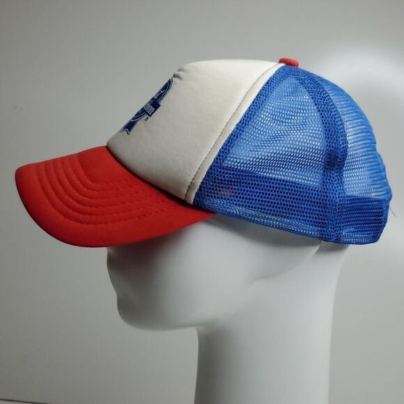 VINTAGE PBR PABST RED WHITE BLUE RIBBON MESH TRUCKER DAD HAT COSTUME CAP - Picture 2 of 8